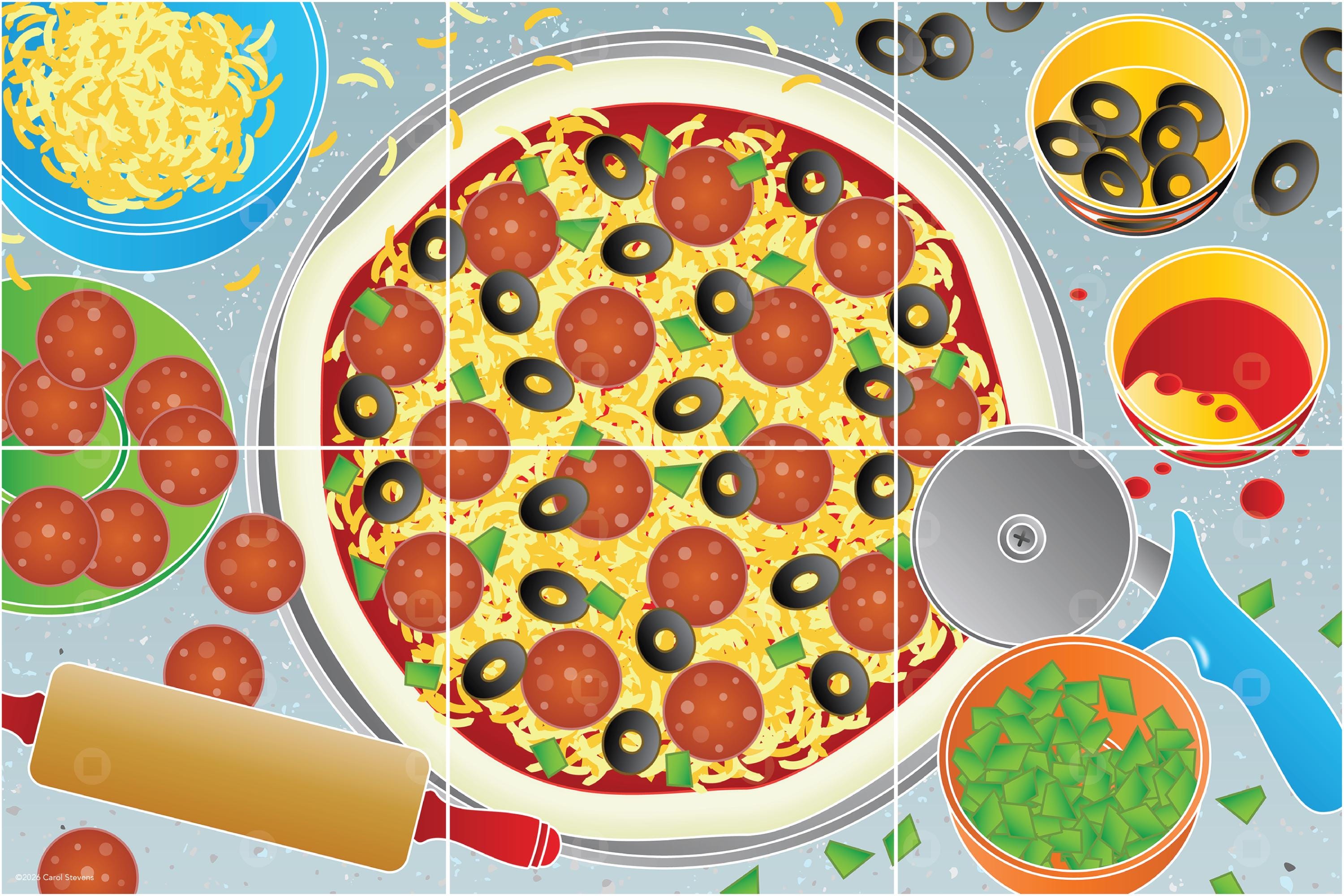 Printable Pizza Prep Adaptive Puzzle Activity | Visual Exercise for ...