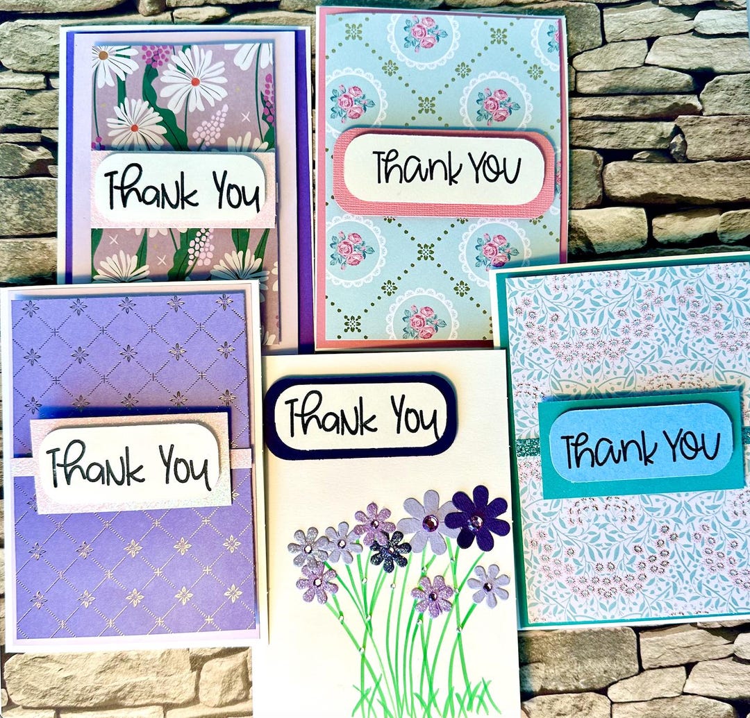 Handmade Thank You Card Bundle: Pick 1, 2, 3, 4, or 5! - Etsy