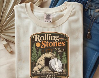 Camiseta vintage de los Rolling Stones con la banda de rock de tumbas / Camiseta de Pascua