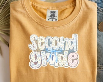 Camiseta floral con texto de segundo grado / Camiseta de regreso a clases para maestros