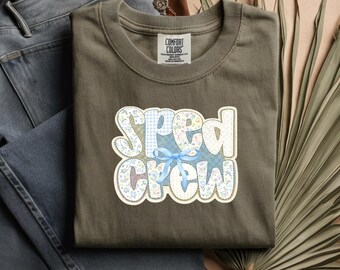 Camiseta con el logotipo de la tripulación de Sped / camiseta de educación especial