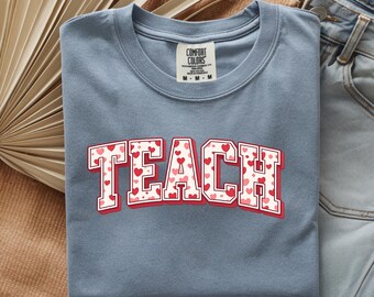 Camiseta con estampado del Día de San Valentín / Camiseta con corazón para profesor