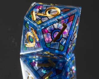 Arcanes colorés, jeu de 7 dés faits main, dés polyédriques, dés MDN en résine colorée avec chiffres dorés, jeux RPG de table