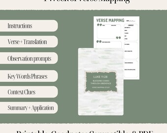 Luke 11 28 Verse Mapping Bible Study Printable Blessing Through Obedience Christian Study Guide