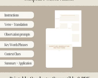 Scripture Observation Worksheet Printable