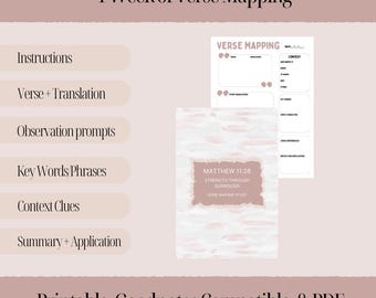 2 Corinthians 12:9 Bible Study | Verse Mapping Printable