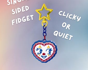 Llavero con forma de cara de payaso - Feliz o triste - Con clic o silencioso - Personalizable