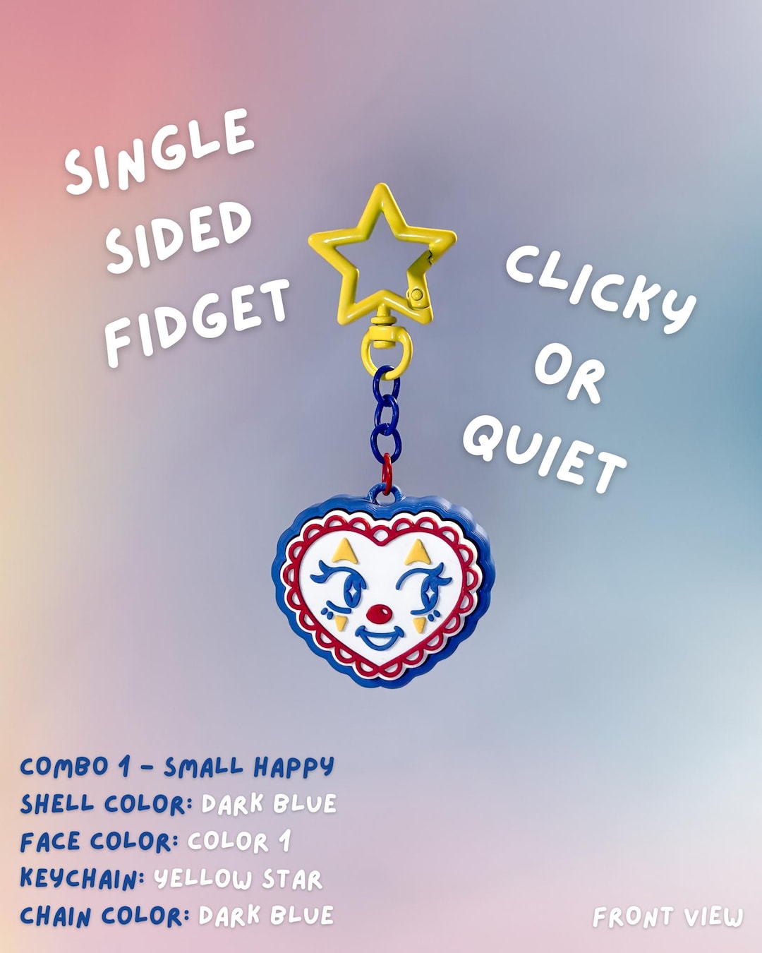 Clown Face Fidget Clicker - Keychain - Happy or Sad - Clicky or Quiet - Customisable - Etsy UK