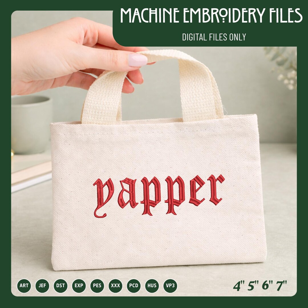 Yapper Design Yapper Embroidery Design, Funny Sayings, Simple Embroidery Pattern ...
