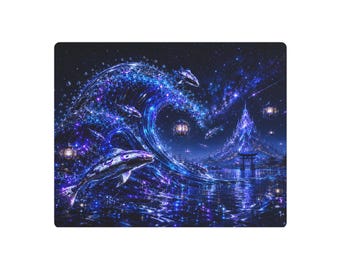 Japanese Metal Wall Art, Cyberpunk Ukiyo-e, Koi Wall Decor, Aluminum Composite Panel, Neo Hokusai No.1 Stellar Koi Wave