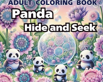 Panda Hide and Seek – Mandala Botanical Art Coloring Pages | 30 Pages | A4 & US Letter | PDF + PNG | Digital Download