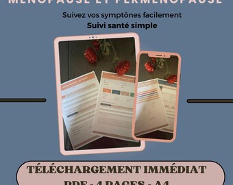 Tracker della menopausa in formato PDF stampabile | Tracker dei sintomi della perimenopausa scaricabile immediatamente (formato A4)