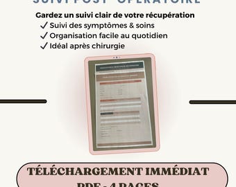 Diario post-operatorio stampabile in PDF - Download immediato in formato PDF A4
