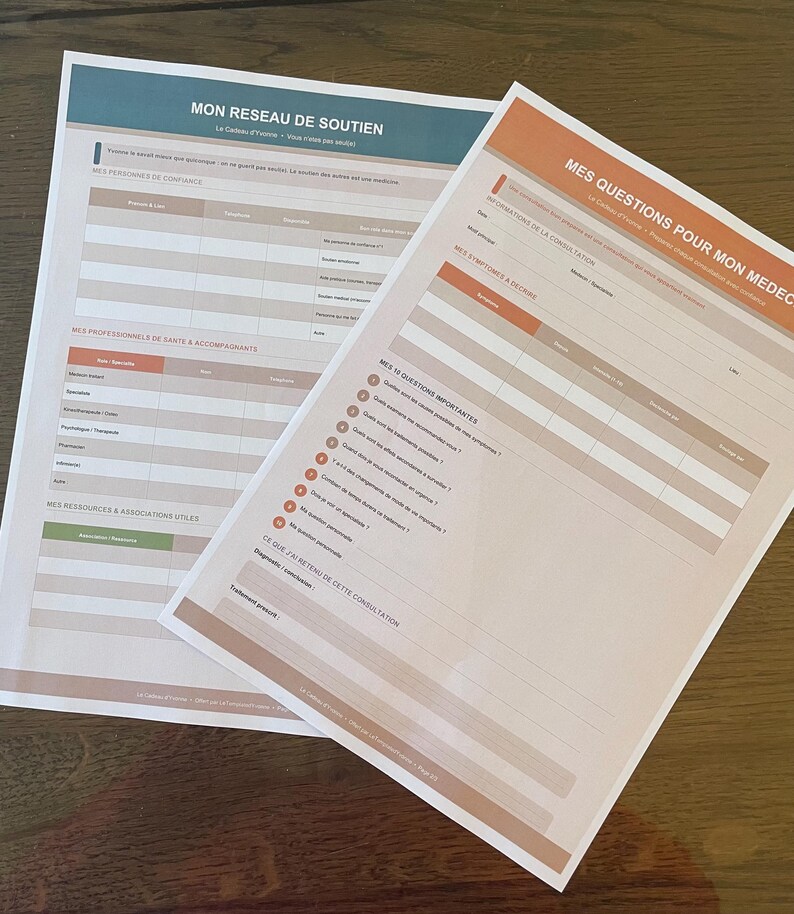 Post burnout journal imprimable pour visite chez médecin | Téléchargement Instantané PDF Format A4