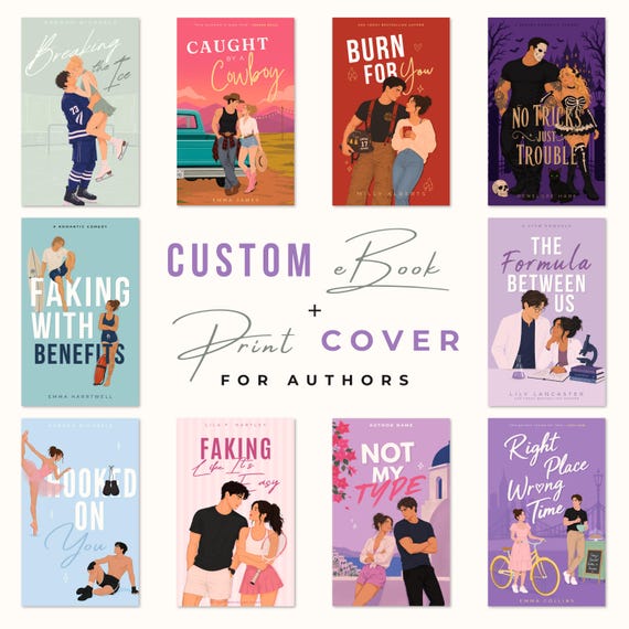 Individuelles Buchcover für Autoren | Personalisiertes E-Book & Taschenbuch Cover | Illustriertes Romance Cover Design, RomCom, Dark Romance