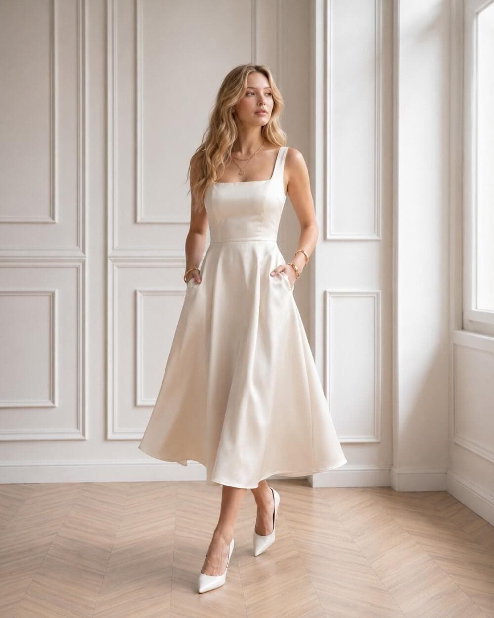 Tea Length Bridal Shower Dress