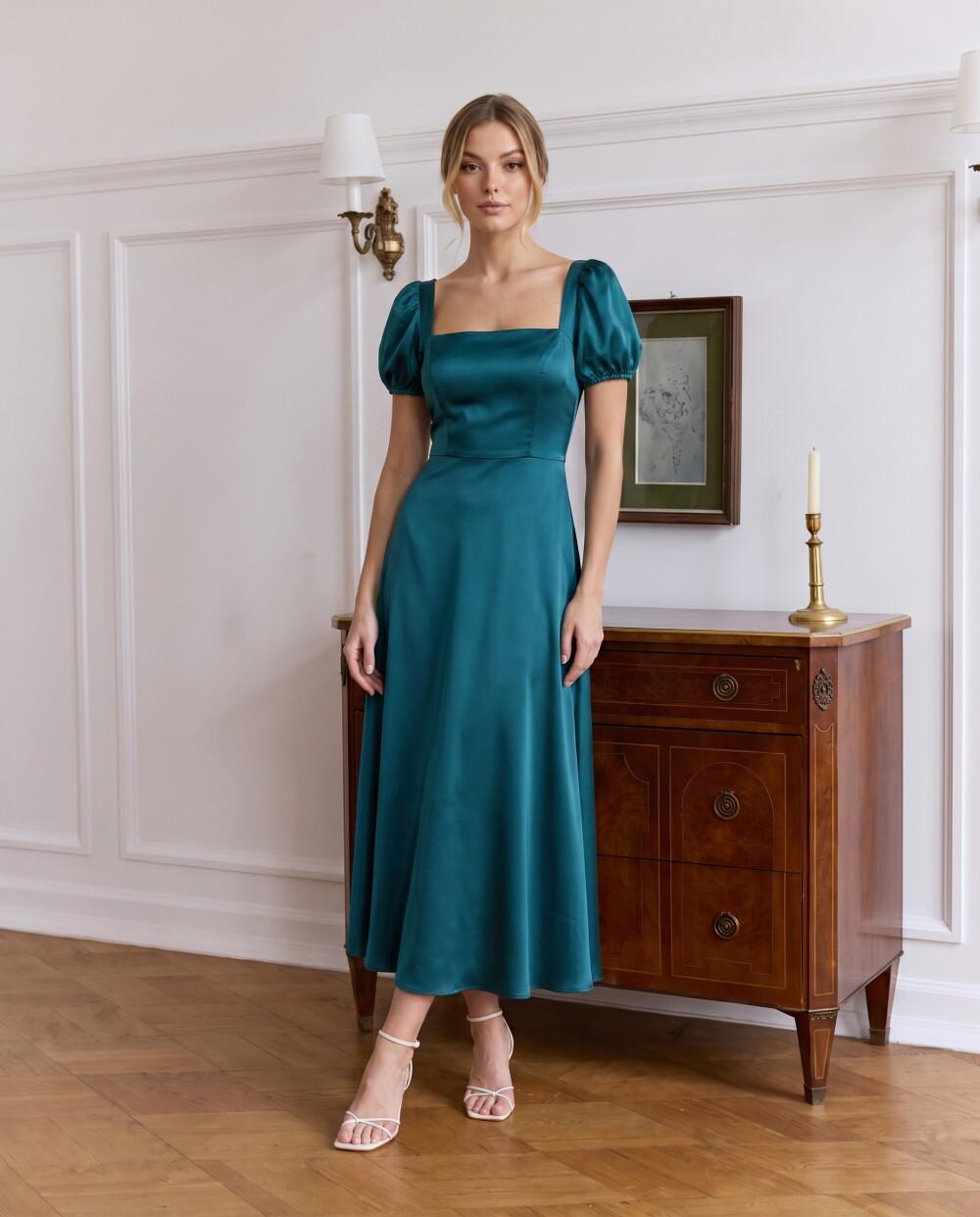 dark teal bridesmaid dresses Dress Size:XXS USA waist band to floor sizechart-one-shoulder-maxi-dress-waist GLS GL3824 Ball Gown