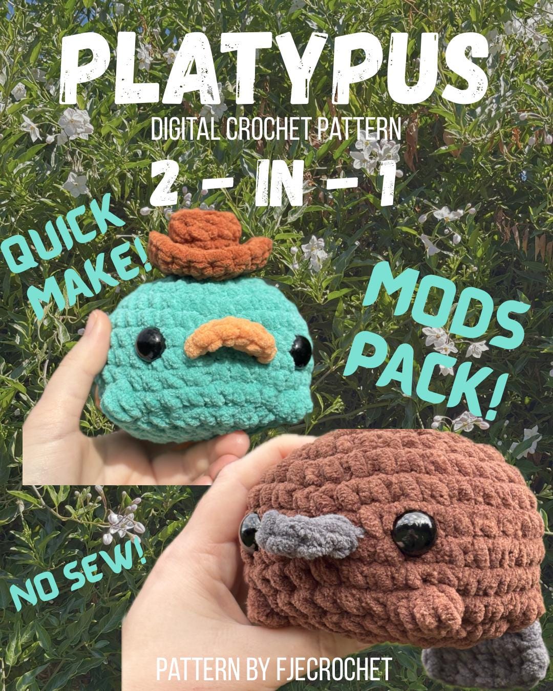 30 Perry the Platypus Crochet Patterns for Fans of Agent P, Amigurumi, and Giftable Makes 25 Platypus Crochet Pattern – Agent P Amigurumi