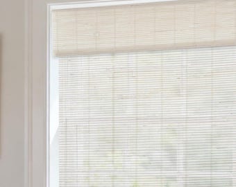 Ręcznie robione rolety lniane z jedwabiu - naturalne - salon