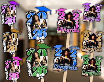 Editable Graduation Fan Templates, Class of 2026 Graduation Paddle, Grad Fan 2026, Graduate Senior, Personalized Printable, Canva Editable