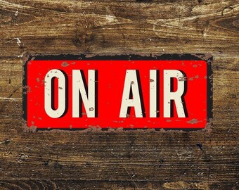 On Air Recording Metal Sign – Vintage Live Music Studio Wall Plaque