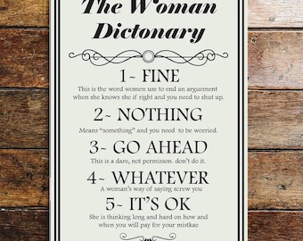 The Woman Dictionary Metal Sign – Funny Definition Wall Plaque for Home & Office