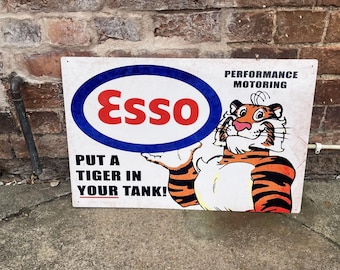 Esso Put a Tiger in Your Tank Metal Sign – Vintage Motoring Advertising Wall Plaque