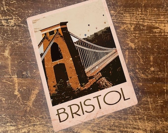 Póster de viaje de Bristol: arte retro de pared de metal, fabricado en el Reino Unido
