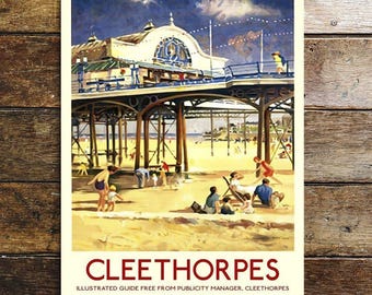 Cleethorpes British Railways – Retro Metal Travel Wall Sign, Vintage Seaside Decor