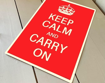Keep Calm and Carry On Metal Sign – Vintage Humour Wall Plaque
