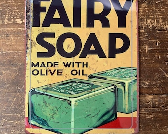 Fairy Soap Metal Sign | Vintage Advertising Sign | Retro Laundry Room Wall Decor