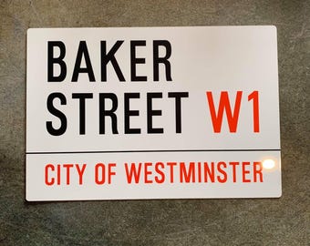 Baker Street Sign – Retro London Metal Wall Art, Sherlock Holmes Decor