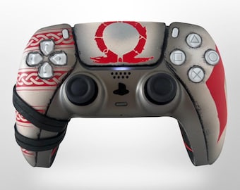 Custom Painted Ps5 Controller - Nordic God of War Viking Inspired