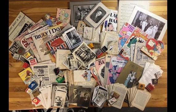1.5 lbs. Vintage Antique Curated EPHEMERA LOT Junk Journal & Scrapbook MIXED media