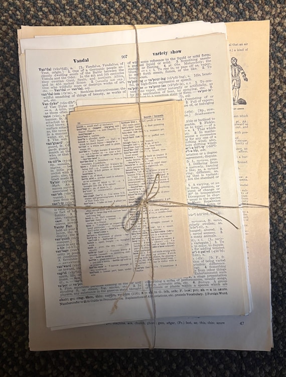 Vintage Dictionary Pages Bundle-100 pages of Ephemera for Junk Journals, Collage, Scrapbooks & Mixed Media