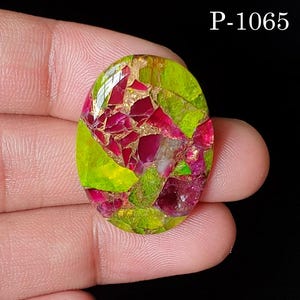Rubin Peridot mit Kupfer, polierte lose Cabochons, flache Rückseite, Cabochon für die Herstellung von Schmuck