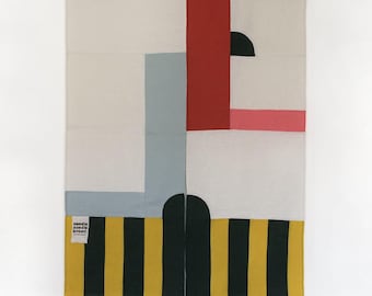 Noren 004A -Handmade Japanese Linen Noren, One-Off Contemporary Wall Artwork