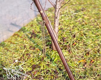 Handmade Wood Grain Rapier Sword – 1060 Carbon Steel Sword with Floral Engraved Handle, Collectible Display Sword