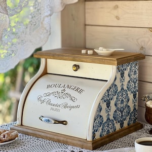 Vintage Breadbox Blue - Etsy