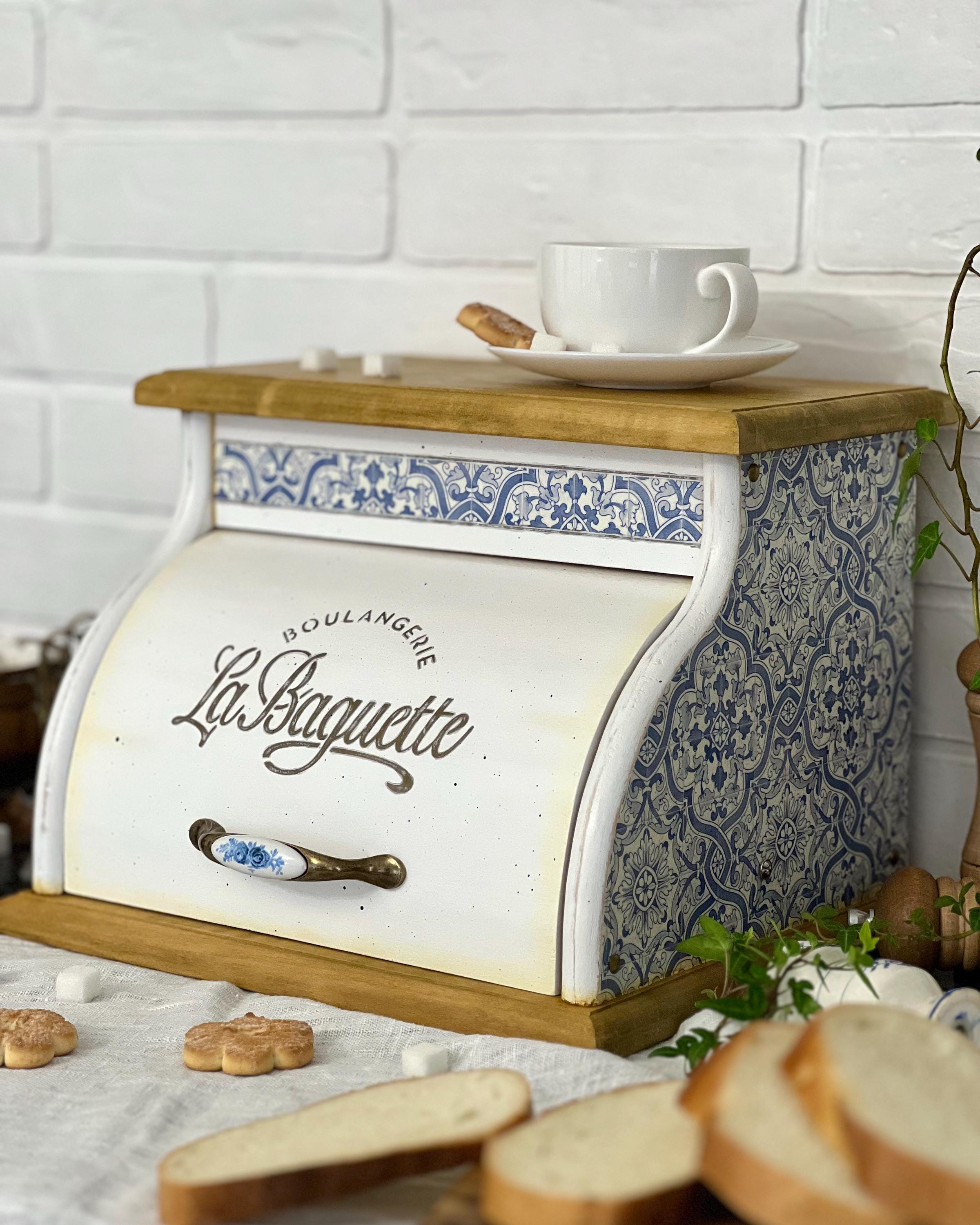 Vintage Blue Bread Box - Etsy