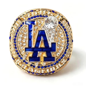 Replika av mästerskapsringen 2025 MLB Los Angeles Dodgers, samlarminnesdisplay för fans