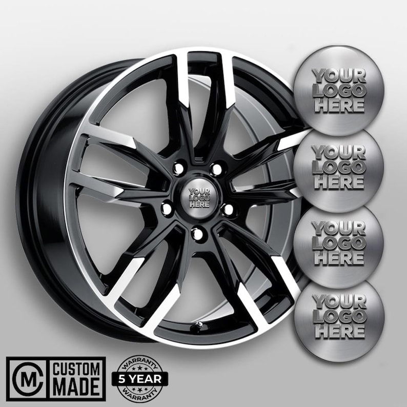 Custom Eched Rims Personalized Wheel Center Cap Stickers – Set of 4 Custom 3D Domed Epoxy ...