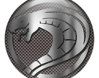 Zestaw 4 wodoodpornych nakładek na felgi Cobra Snake 3D z logo z żywicy epoksydowej