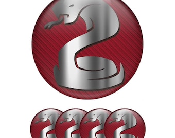 Adesivi per coprimozzo ruota Cobra – Set di 4 decalcomanie 3D a cupola in resina epossidica per cerchi, emblemi per coprimozzo a forma di serpente