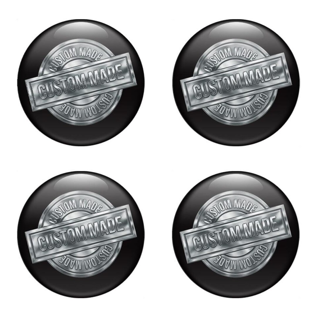 Custom Wheel Center Cap Decals (set of 4) – Personalized 3D Domed Epoxy ...