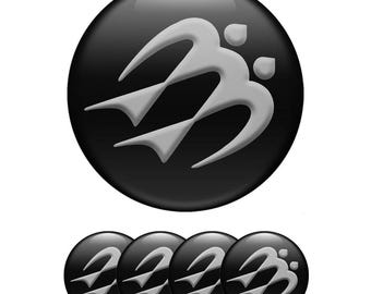Juego de 4 pegatinas para tapas centrales de ruedas: calcomanías 3D con logotipo de resina epoxi abovedada para llantas, emblemas impermeables para tapacubos.