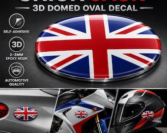 Adesivi 3D a cupola con bandiera britannica per auto, moto, caschi, laptop e personalizzazione di veicoli.