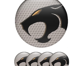 Set di 4 adesivi per coprimozzi Puma - Decalcomanie con logo in resina epossidica 3D bombata, emblemi autoadesivi per coprimozzi, accessori auto impermeabili