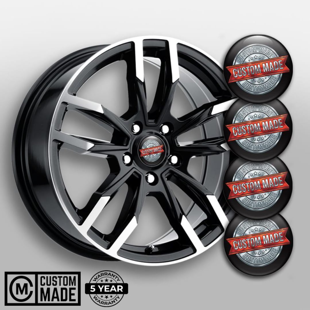 Unique Rim Caps Custom Made Wheel Center Cap Stickers – Set of 4 3D Domed Epoxy Resin ...
