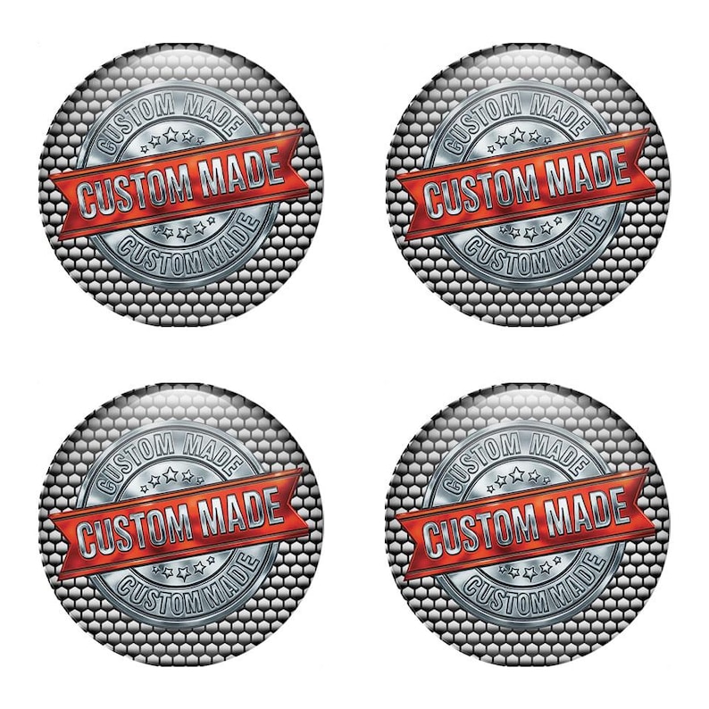 Custom Wheel Center Cap Decals (set of 4) – Personalized 3D Domed Epoxy ...